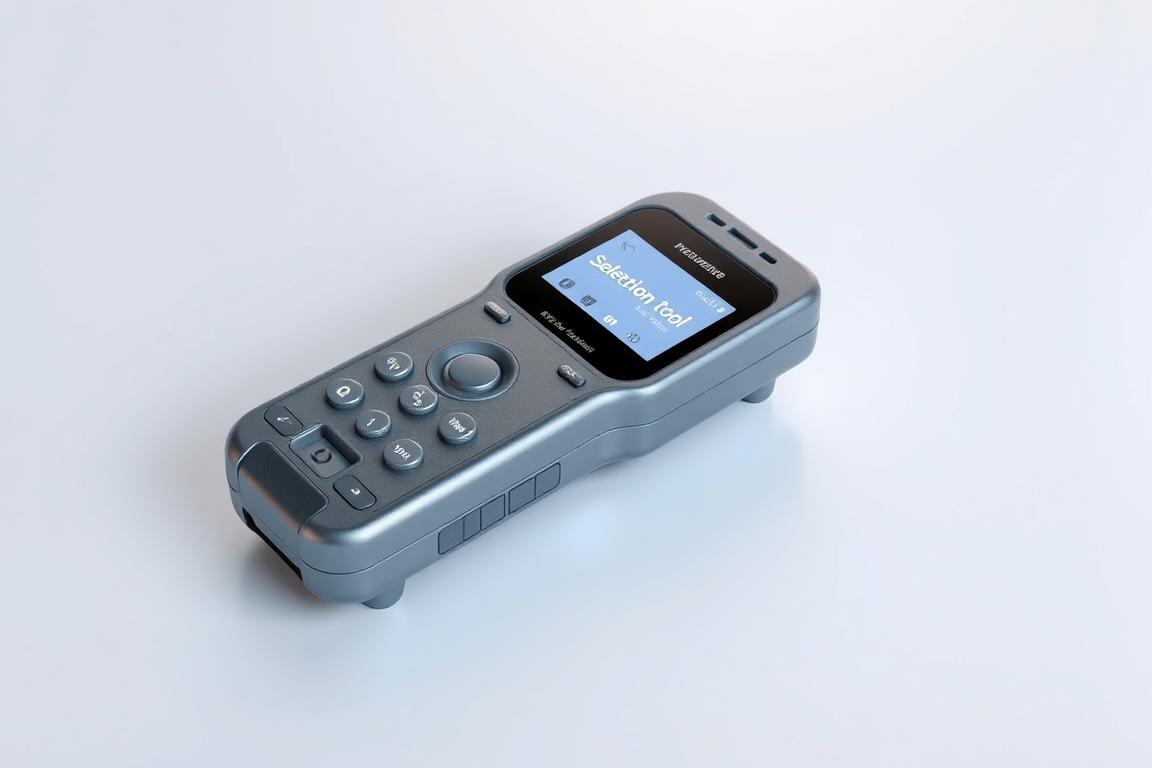 A detailed 3D render of a handheld digital selection tool, set against a clean and minimalist background. The tool is presented from an angled perspective, showcasing its sleek metallic body, tactile controls, and high-resolution digital display. The lighting is soft and diffused, creating subtle shadows that accentuate the form and functionality of the device. The overall mood is one of precision, professionalism, and technical sophistication, fitting for a step-by-step guide on troubleshooting selection tool issues. A detailed 3D render of a handheld digital selection tool, set against a clean and minimalist background. The tool is presented from an angled perspective, showcasing its sleek metallic body, tactile controls, and high-resolution digital display. The lighting is soft and diffused, creating subtle shadows that accentuate the form and functionality of the device. The overall mood is one of precision, professionalism, and technical sophistication, fitting for a step-by-step guide on troubleshooting selection tool issues.