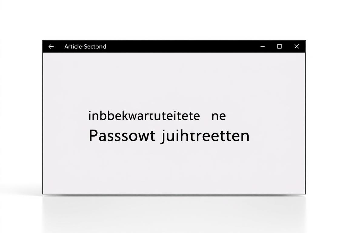 A digital representation of a Windows command prompt window, prominently displayed in the foreground. The window showcases the text "Eingabeaufforderung Passwort zurücksetzen" (Command Prompt Password Reset) against a clean, minimalist background. The lighting is crisp and evenly distributed, creating a sense of clarity and focus. The camera angle is slightly elevated, providing a direct, authoritative perspective. The overall mood is one of functionality and problem-solving, reflecting the subject matter of the article section. No extraneous details or distractions are present, allowing the user interface element to take center stage.
