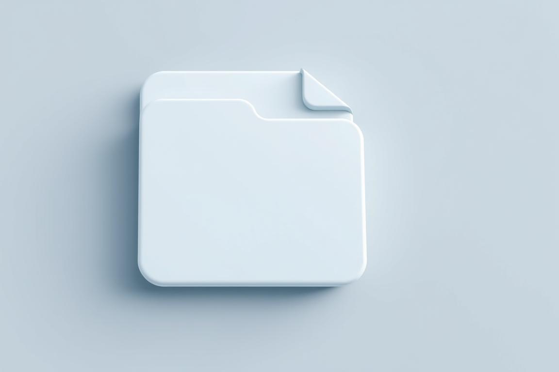 A high-resolution, detailed image of a digital file icon or button, rendered with a modern, minimalist style. The icon should be the primary focus, taking up a significant portion of the frame. Depict the file icon with a clean, flat design, using a muted color palette of grays, blues, and whites to convey a sense of simplicity and professionalism. Incorporate subtle lighting and shadows to give the icon depth and dimension, creating a sense of three-dimensionality. The background should be a plain, uncluttered setting, allowing the file icon to stand out prominently. Overall, the image should convey a sense of functionality, accessibility, and clarity, reflecting the theme of "Erweiterte Methoden Bei Zugriffsproblemen".