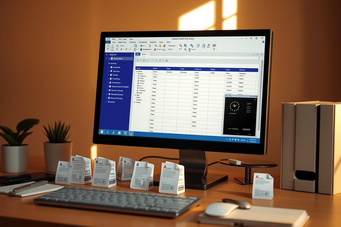 A meticulously organized and well-lit workstation displays a Microsoft Access database interface, showcasing various exported files neatly arranged on the desktop. The scene exudes a sense of professionalism and efficiency, with a clean, minimalist aesthetic that emphasizes the importance of properly managing and storing these critical exports. The warm, natural lighting casts a subtle glow, creating a welcoming and productive atmosphere. The composition emphasizes the centrality of the Access interface, drawing the viewer's attention to the exported files and the care taken in their organization and preservation.