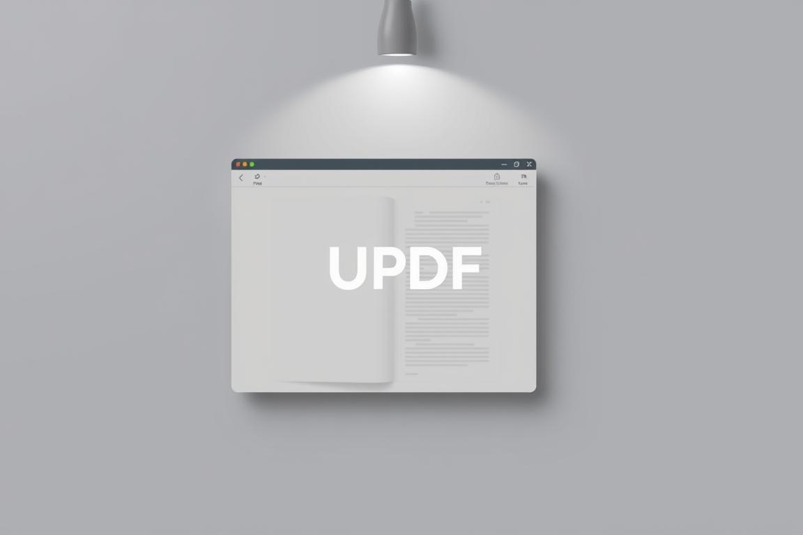 A sleek, minimalist PDF reader interface with a clean, modern aesthetic. The UPDF logo prominently displayed in the center, conveying a sense of professionalism and reliability. The app's main window showcases a PDF document open, highlighting its core functionality. Subtle lighting from above casts soft shadows, creating depth and a sense of three-dimensionality. The background is a muted, neutral tone, keeping the focus on the application's user experience. The overall impression is one of an efficient, user-friendly PDF solution, suitable for the article's section on alternative PDF programs.