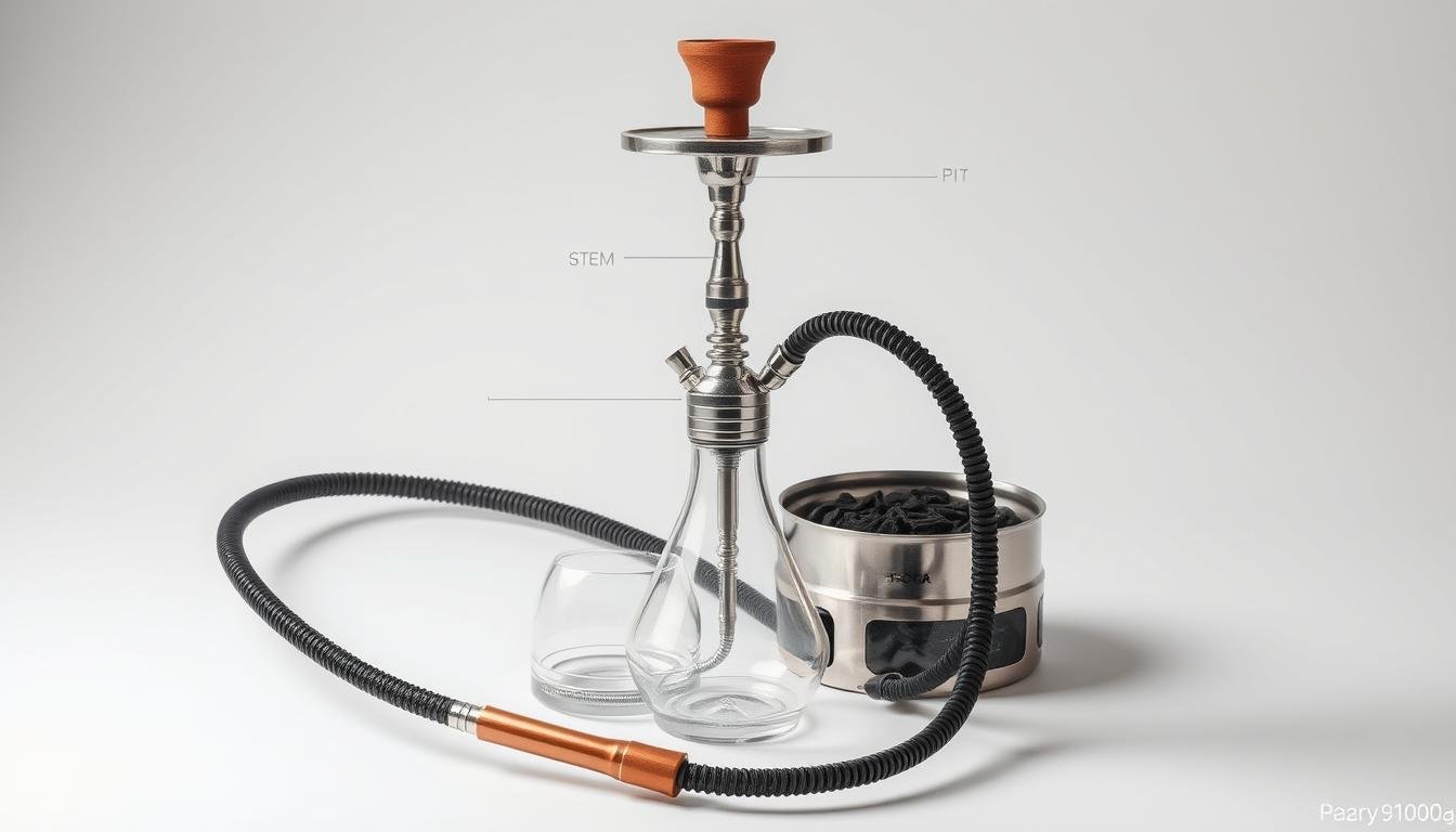 Aufbau einer Shisha mit allen Komponenten