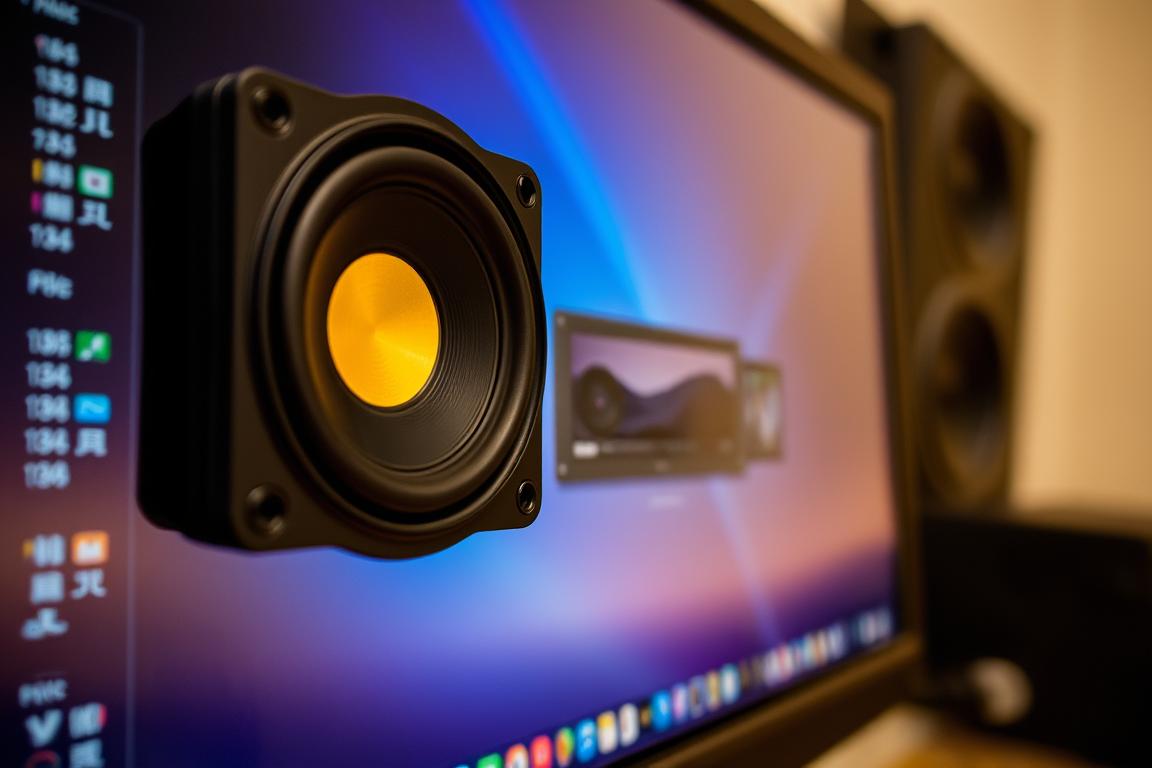 Ein Bild von einem Computer mit einem hervorgehobenen Audio-Gerät