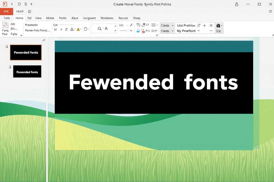 Generiere ein Bild von einer PowerPoint-Präsentation mit eingebetteten Schriftarten