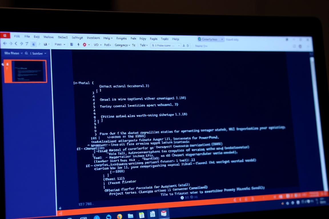 Image: Eine beschädigte PowerPoint-Datei auf einem Bildschirm